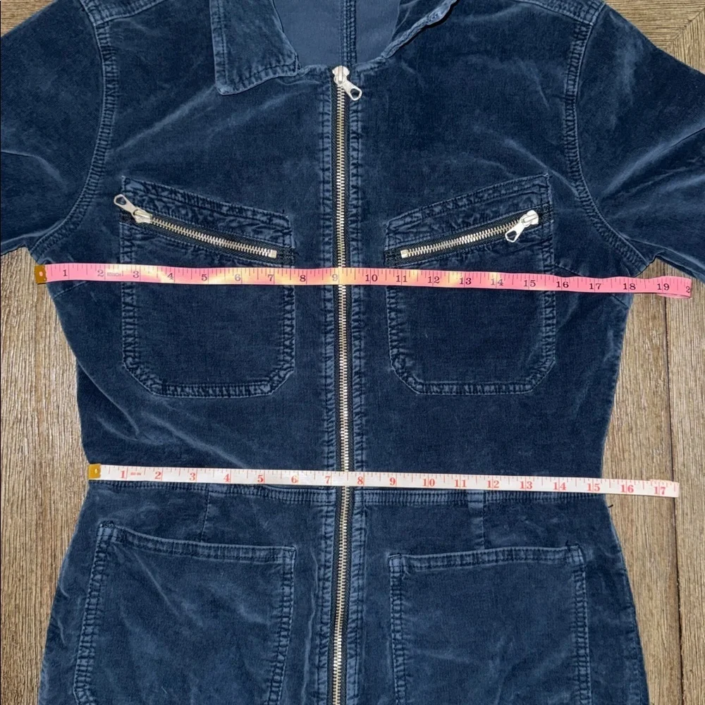 Free People Lennox Cord Jumpsuit Blue